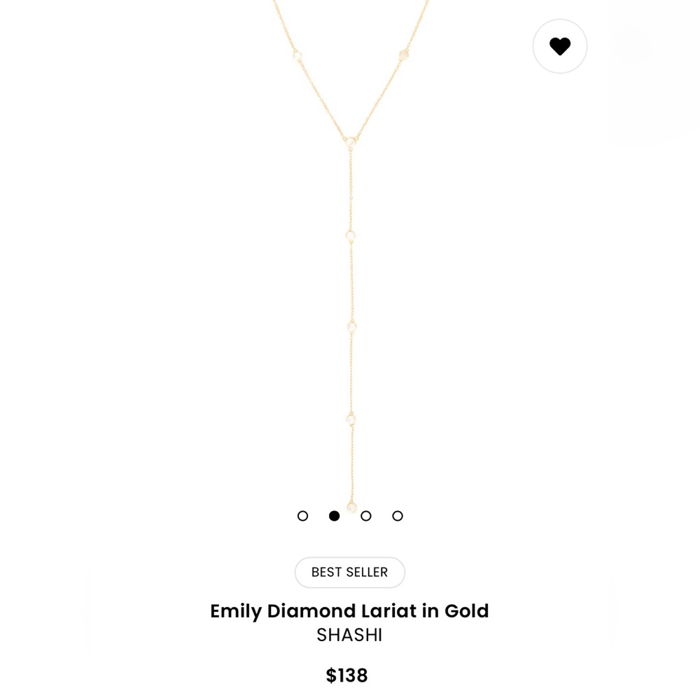 SHASHI | Emily Diamond Lariat in Gold | 16”